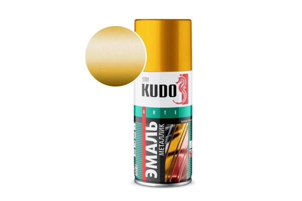 Аэрозольная эмаль металлик Kudo KU-1028 золото (520 мл)